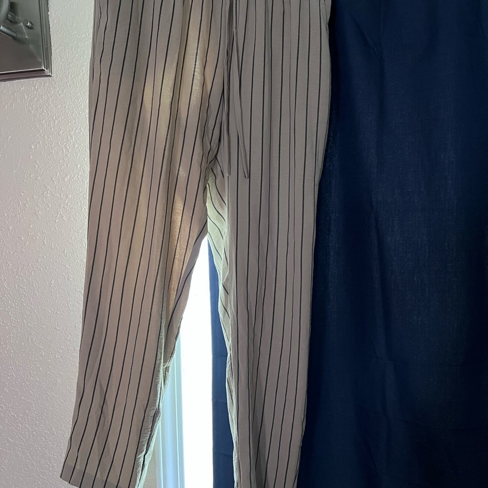 Flowy tie front pants with pockets